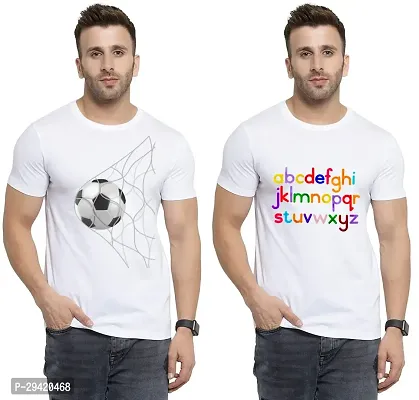 Stylish White Polycotton T-Shirt For Men Pack Of 2