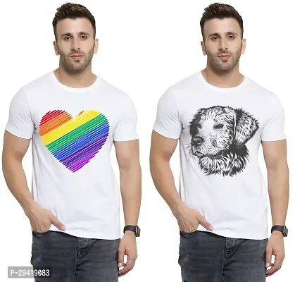 Stylish White Polycotton T-Shirt For Men Pack Of 2