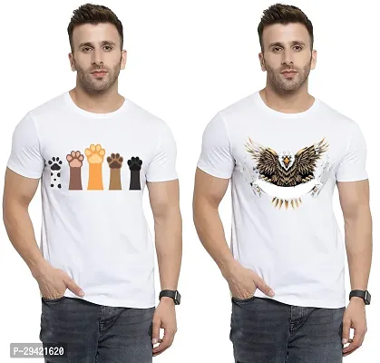 Stylish White Polycotton T-Shirt For Men Pack Of 2