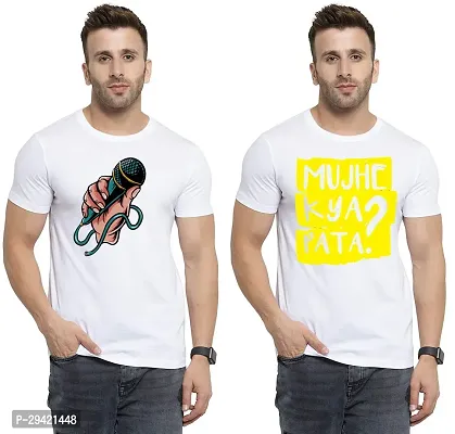 Stylish White Polycotton T-Shirt For Men Pack Of 2