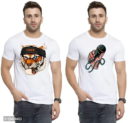 Stylish White Polycotton T-Shirt For Men Pack Of 2