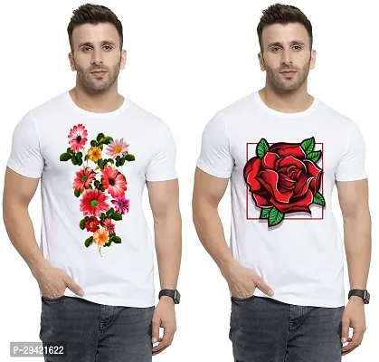 Stylish White Polycotton T-Shirt For Men Pack Of 2