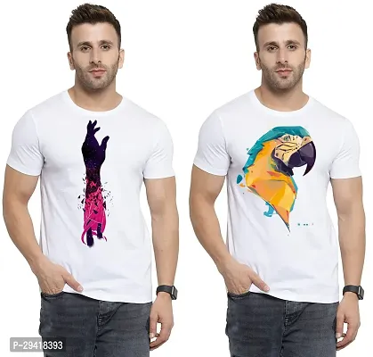 Stylish White Polycotton T-Shirt For Men Pack Of 2