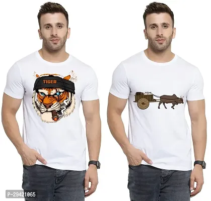 Stylish White Polycotton T-Shirt For Men Pack Of 2