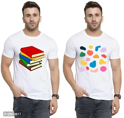 Stylish White Polycotton T-Shirt For Men Pack Of 2