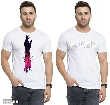 Stylish White Polycotton T-Shirt For Men Pack Of 2