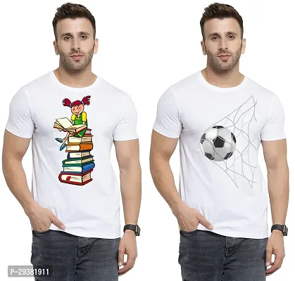 Reliable White Polycotton Printed T-Shirt For Men Pack Of 2-thumb0