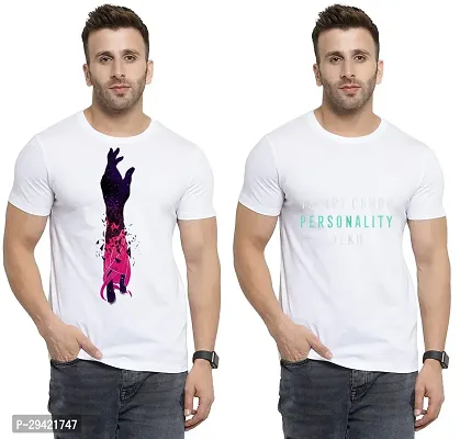 Stylish White Polycotton T-Shirt For Men Pack Of 2