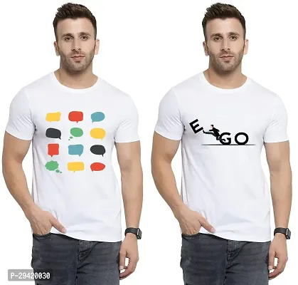 Stylish White Polycotton T-Shirt For Men Pack Of 2