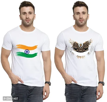 Stylish White Polycotton T-Shirt For Men Pack Of 2