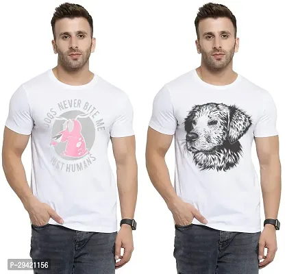 Stylish White Polycotton T-Shirt For Men Pack Of 2