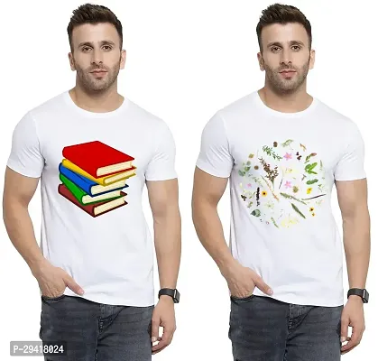 Stylish White Polycotton T-Shirt For Men Pack Of 2