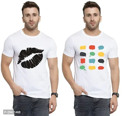 Stylish White Polycotton T-Shirt For Men Pack Of 2