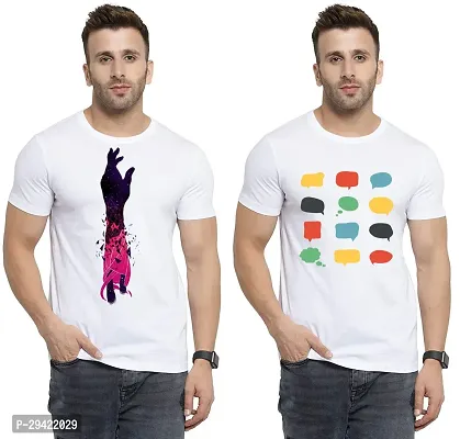 Stylish White Polycotton T-Shirt For Men Pack Of 2