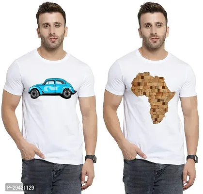 Stylish White Polycotton T-Shirt For Men Pack Of 2