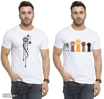 Reliable White Polycotton Printed T-Shirt For Men Pack Of 2-thumb0