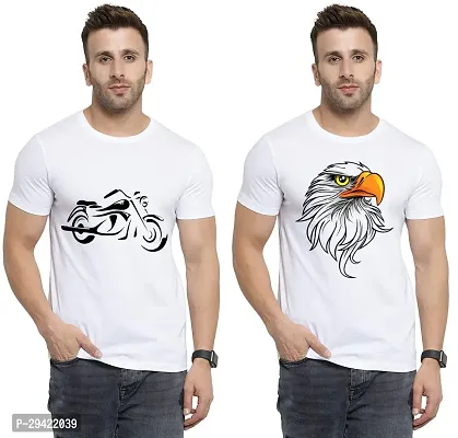 Stylish White Polycotton T-Shirt For Men Pack Of 2