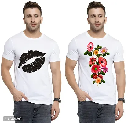 Stylish White Polycotton T-Shirt For Men Pack Of 2-thumb0