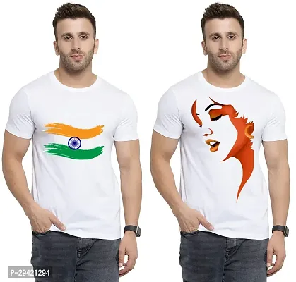 Stylish White Polycotton T-Shirt For Men Pack Of 2