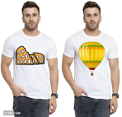 Stylish White Polycotton T-Shirt For Men Pack Of 2