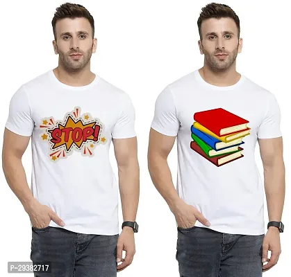 Reliable White Polycotton Printed T-Shirt For Men Pack Of 2-thumb0