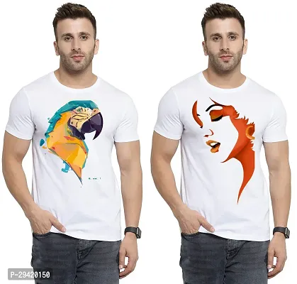 Stylish White Polycotton T-Shirt For Men Pack Of 2