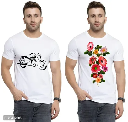 Stylish White Polycotton T-Shirt For Men Pack Of 2