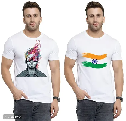 Stylish White Polycotton T-Shirt For Men Pack Of 2