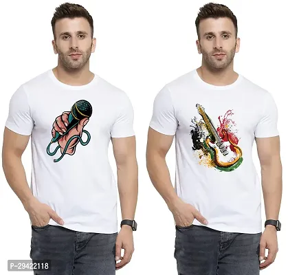 Stylish White Polycotton T-Shirt For Men Pack Of 2