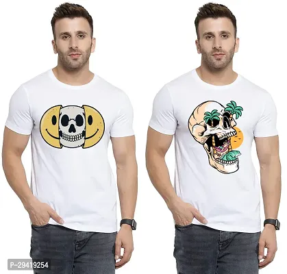 Stylish White Polycotton T-Shirt For Men Pack Of 2