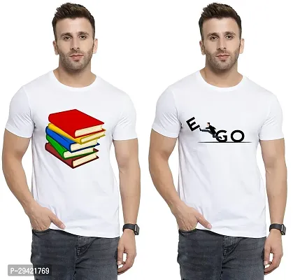 Stylish White Polycotton T-Shirt For Men Pack Of 2