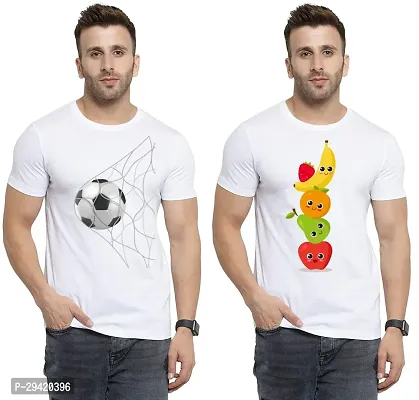 Stylish White Polycotton T-Shirt For Men Pack Of 2