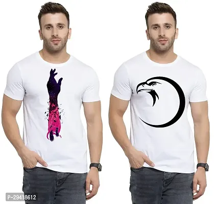 Stylish White Polycotton T-Shirt For Men Pack Of 2