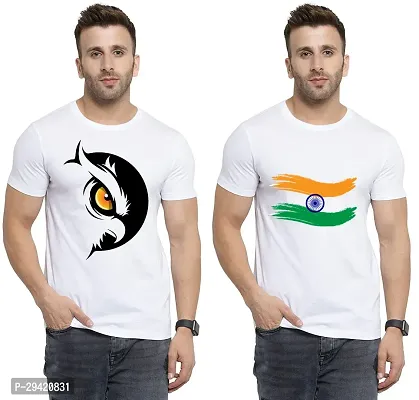 Stylish White Polycotton T-Shirt For Men Pack Of 2