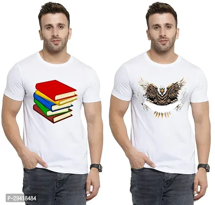 Stylish White Polycotton T-Shirt For Men Pack Of 2