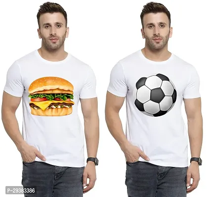 Reliable White Polycotton Printed T-Shirt For Men Pack Of 2-thumb0