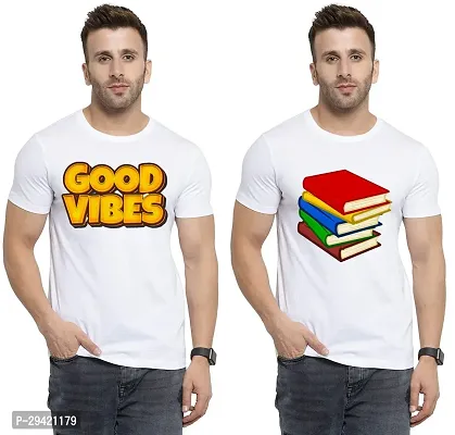 Stylish White Polycotton T-Shirt For Men Pack Of 2