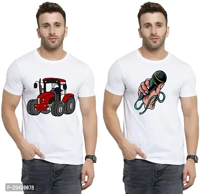 Stylish White Polycotton T-Shirt For Men Pack Of 2