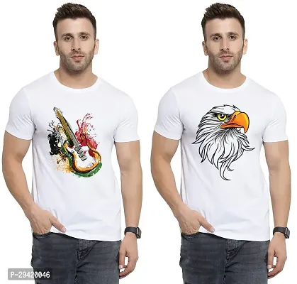 Stylish White Polycotton T-Shirt For Men Pack Of 2