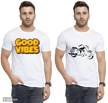 Stylish White Polycotton T-Shirt For Men Pack Of 2