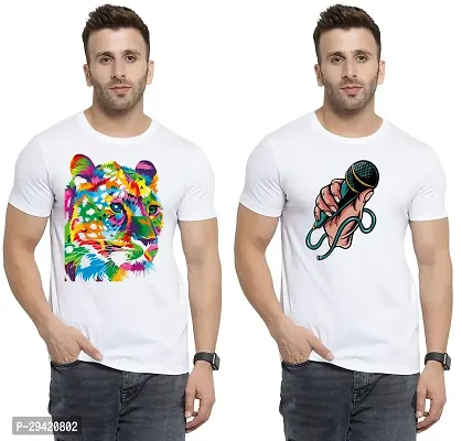 Stylish White Polycotton T-Shirt For Men Pack Of 2