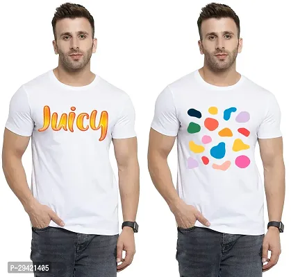 Stylish White Polycotton T-Shirt For Men Pack Of 2