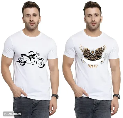 Stylish White Polycotton T-Shirt For Men Pack Of 2