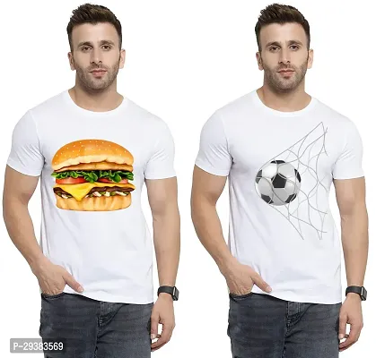 Reliable White Polycotton Printed T-Shirt For Men Pack Of 2-thumb0