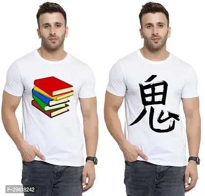 Stylish White Polycotton T-Shirt For Men Pack Of 2