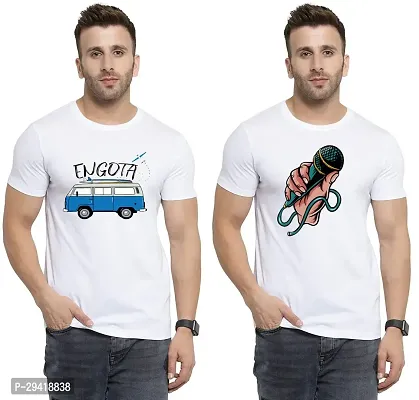 Stylish White Polycotton T-Shirt For Men Pack Of 2