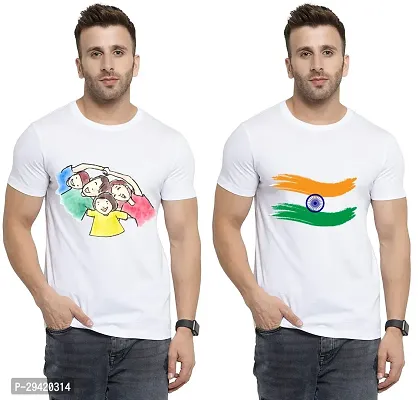 Stylish White Polycotton T-Shirt For Men Pack Of 2