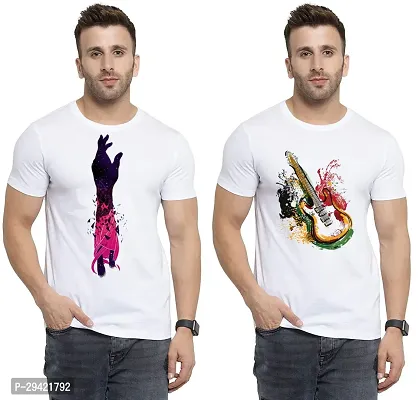 Stylish White Polycotton T-Shirt For Men Pack Of 2