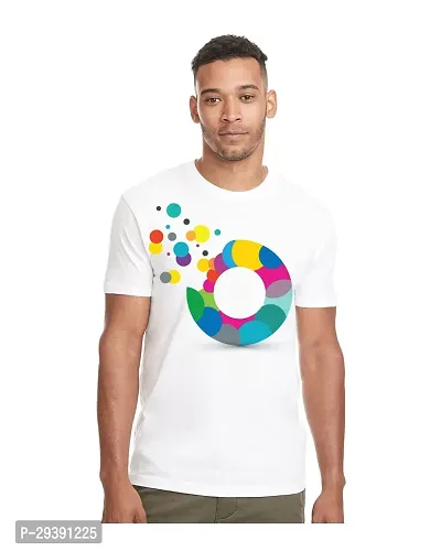 Reliable White Polycotton Printed T-Shirt For Men