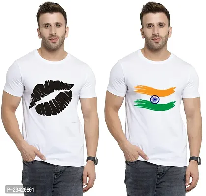 Stylish White Polycotton T-Shirt For Men Pack Of 2